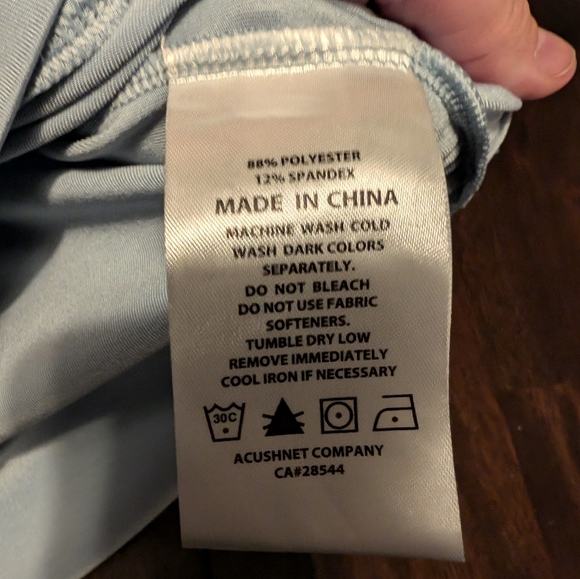 FootJoy Mens L Polo/Golf Shirt. Blueish Grey w/Pink/Navy/White Stripes - Picture 6 of 6